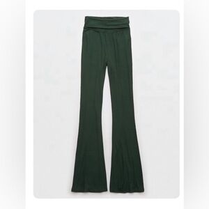 Aerie Green fold over Flared Pants